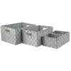 Five Simply Smart Set de 4 Paniers de Rangement - Polyester - Gris - L. 34 x l. 24 x H. 18 cm