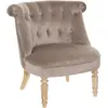 Fauteuil Velours Crapaud Taupe - Atmosphera