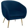 Atmosphera Fauteuil En Velours Bleu Plissé H 78 Cm Solaro