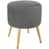 Atmosphera Créateur D'intérieur - Tabouret Solaro velours plissé gris