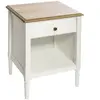 ATMOSPHERA - Table de chevet effet bois Solen - L. 45 x H. 60 cm - Blanc - Solen