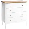 Atmosphera - Commode effet bois Solen - L. 80 x H. 85 cm - Blanc - Solen