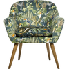 ATMOSPHERA Fauteuil en velours esprit jungle - Multicolore - 70.5 x 65 x 83 cm