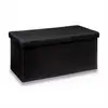 FIVE 2 en 1 Pouf pliant double et Coffre de rangement Noir 76 x 37.5 cm