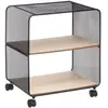 5 Five Simply Smart Étagère 2 Cases Sur Roues En Métal Et Bois H 51 Cm
