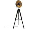 Atmosphera Lampadaire Tr?Pied En Bois Et M?Tal Noir Et Dor? H 162 Cm