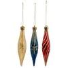 Feeric Lights & Christmas Suspension de Noël en plastique Glaçon pailleté X 3 - Champagne, bleu et rouge