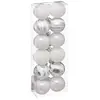 Atmosphera Lot de 12 Boules de Noël - Décoration de Sapin Blanc pailleté PVC 40 mm.