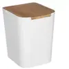 Poubelle de salle de bains à couvercle pivotant blanc et bambou, 5Five