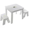 Atmosphera Créateur D'intérieur - Table avec 2 tabourets doré 57x57cm