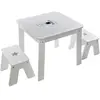 Ensemble table + 2 tabourets enfant blanc gris Dream Atmosphera