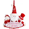 Féeric lights & Christmas Pancarte père noël et bonhommes de neige rouges