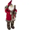 Feeric Lights & Christmas Grand Père Noël traditionnel en velours rouge et fourrure marron H 120 cm