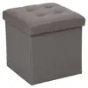 Pouf pliant "Lysandre" gris - Gris - Atmosphera createur d'interieur
