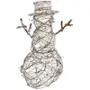 FEERIC CHRISTMAS Déco de Noël Bonhomme de neige en Rotin et Métal H 40 cm