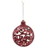 Atmosphera Créateur d'intérieur - Boule de Noël Paillettes & Strass Soir 8cm Rouge