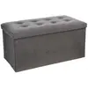 ATMOSPHERA CREATEUR D'INTERIEUR Créateur d'intérieur - Banquette Pliable Velours Lysandre 76cm Gris