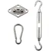 Aucune Kit de fixation de toile solaire - 3 pièces - Acier inoxydable