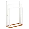 Porte serviette sur pied en bambou bicolore 3 Bras - 55x24x82cm