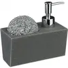 INSTANT D'O Distributeur de savon avec porte éponge - L. 14,5 cm - Gris