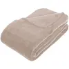 Plaid Kiesa microfibre beige 180x230cm Atmosphera Créateur D'intérieur