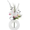 Atmosphera Composition florale d'Orchidées artificielles Vase Blanc en Céramique H 45 cm