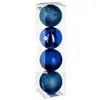 Déco de sapin Lot de 4 Boules de Noël d 8 cm - Bleu nuit - Feeric Christmas