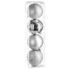 Atmosphera Déco de sapin Lot de 4 Boules de Noël D 8 cm - Argent - Feeric Christmas
