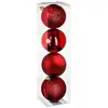 Déco de sapin Lot de 4 Boules de Noël D 8 cm - Rouge - Feeric Christmas