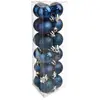 Atmosphera Déco de sapin Lot de 18 Boules de Noël  D 3 cm - Bleu nuit