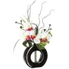 ATMOSPHERA Composition florale artificielle d'orchidées avec vase céramique H 44 cm