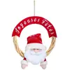 FEERIC LIGHTS & CHRISTMAS Couronne de Noël Joyeuses Fêtes et sa peluche D 33 cm