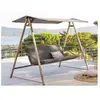 HESPERIDE Balancelle de jardin soly honey & charbon 224x135x173cm en acier SOLY