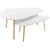 Tables gigognes Mileo blanc L88 98cm Atmosphera Créateur D'intérieur