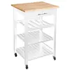 AC-DÉCO Desserte de cuisine - Claude - L 58 x l 48 x H 87,5 cm - PVC - Blanc