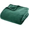 Atmosphera - Grand Plaid en flanelle uni - 230x180 - Vert émeraude