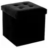 Atmosphera Créateur D'intérieur - Pouf pliant Lysandre velours noir