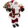 ATMOSPHERA Père Noël traditionnel en velours rouge et fourrure blanche H 45 cm