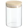 5five Simply Smart - Bocal verre couvercle bois hermet 0.6 l - 5five