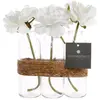 Atmosphera Composition roses artificielles + tube en verre H. 23 cm