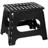 JJA N.a. - Set de 3 escabeaux marchepieds pliables jaune, vert, noir - 27cm