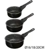 SECRET DE GOURMET JJA 135112 CASSEROLES 16/18/20CM PIERRE + POIGNEES AMOVIBLES, Autre Black
