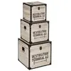 Atmosphera - 3 Malles carrées design bois Factory - Marron - Factory