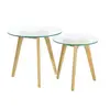 The Home Deco Factory Table gigogne en verre trempé x2 - Essentiel - Rond - 50x50x43 cm