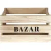 AC-DÉCO Lot de 3 cagettes de rangement Bazar - Tailles différentes - Beige 22 cm