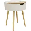 HOME DECO FACTORY Table Coffre Bois, MDF, Beige, Blanc, Taille Unique