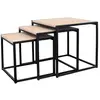 CMP Paris Lot de 3 tables basses gigognes MAELLE coloris bois/ métal