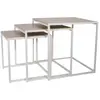 HOME DECO FACTORY Lot de 3 Tables carrées gigognes - Blanc - L 45 x P 45 x H 45 cm