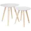 HOME DECO FACTORY Tables gigognes rondes blanches déco (Lot de 2 tailles différentes)