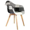 AC-Déco 3S. x Home Lot de 2 Fauteuils Scandinave Patchwork Gris PATCHY